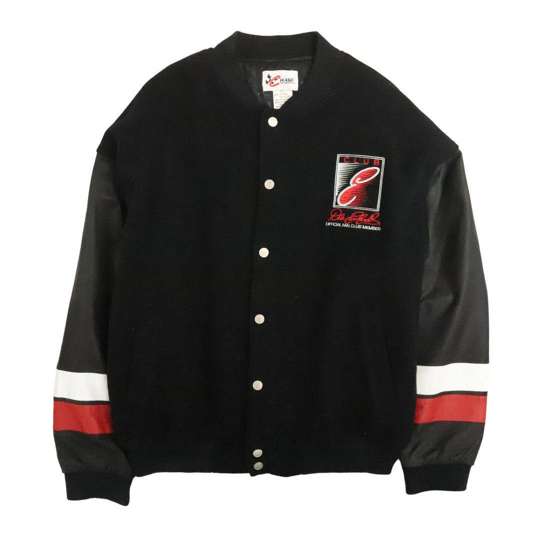 Vintage Dale Earnhardt Fan Club Leather Wool Varsity Jacket Size XL