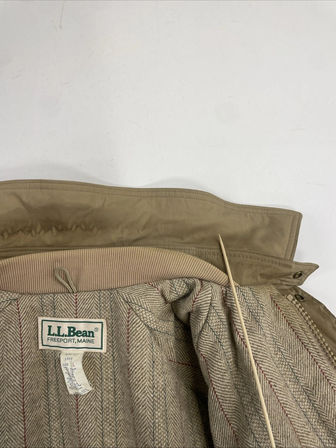 Vintage L.L. Bean Parka Jacket Size Large Beige Insulated