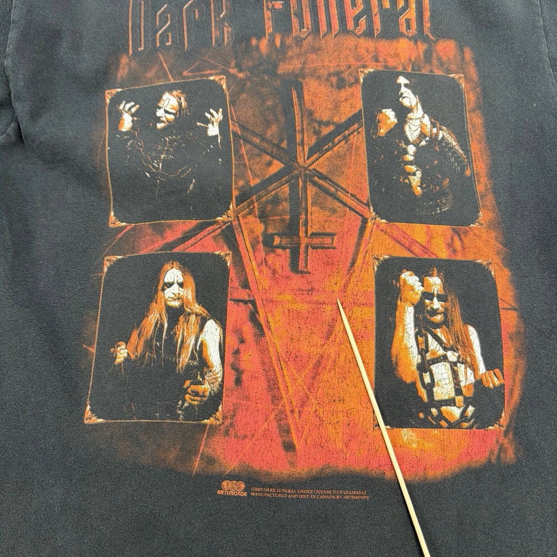 Vintage Diabolis Interum Dark Funeral Artimonde T-Shirt Size Medium 2003