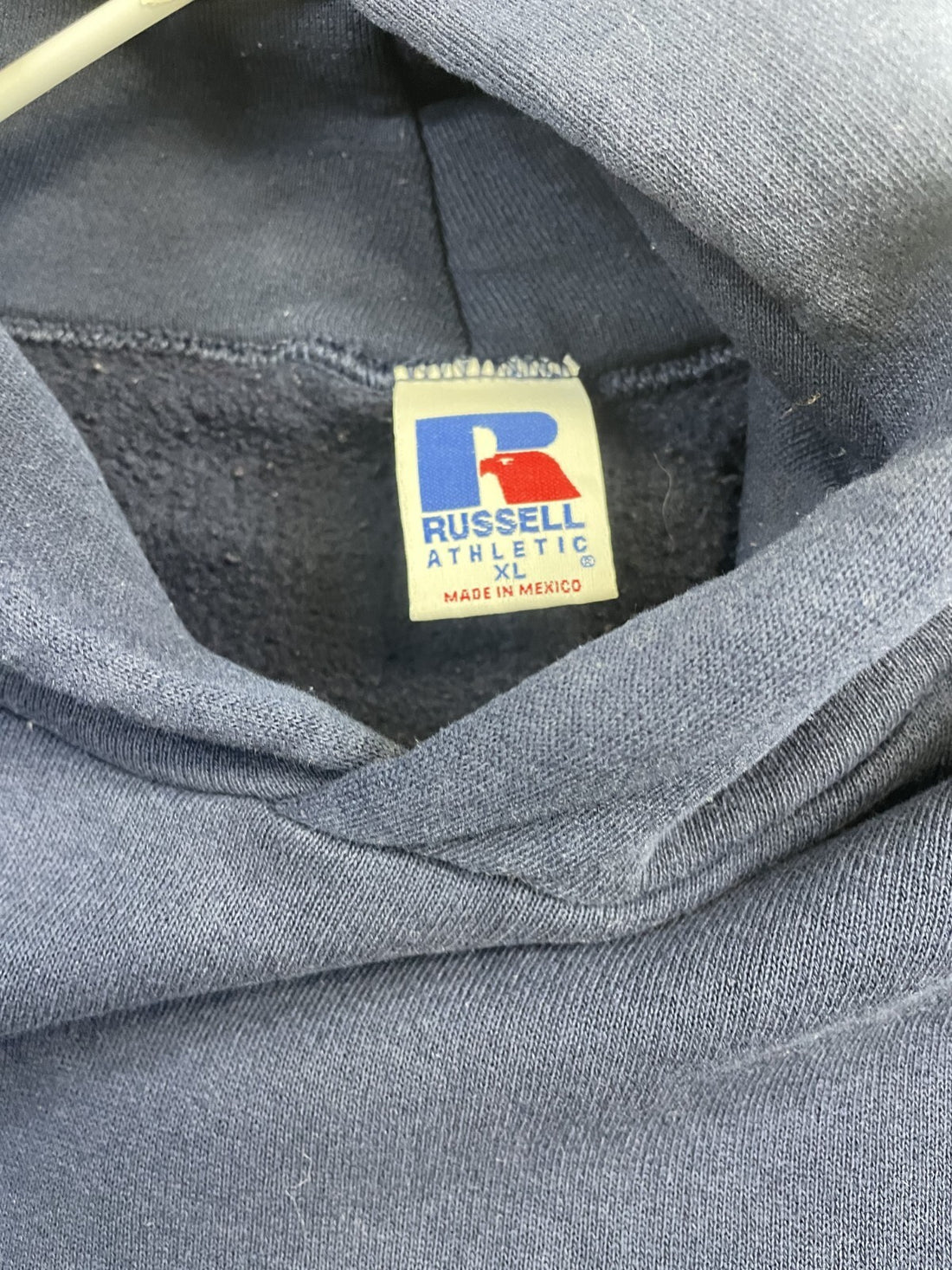 Vintage Russell Athletic Blank Sweatshirt Hoodie Size XL Blue