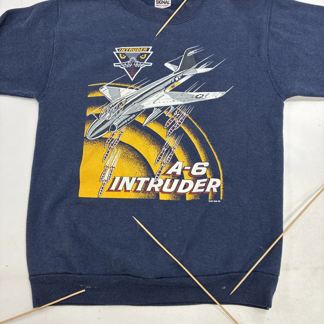 Vintage A-6 Intruder Plane Jet Crewneck Sweatshirt Size Medium 1987 80s