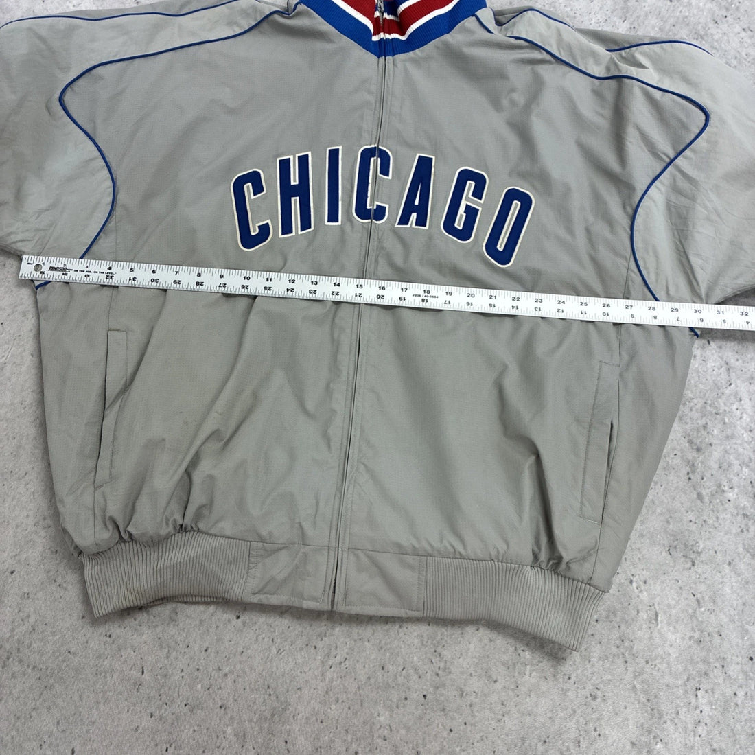 Chicago Cubs Majestic Dugout Bomber Jacket Size 2XL MLB