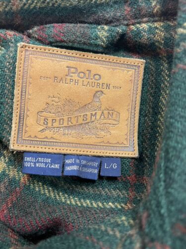 Vintage Polo Ralph Lauren Sportsman Wool Bomber Jacket Size Large