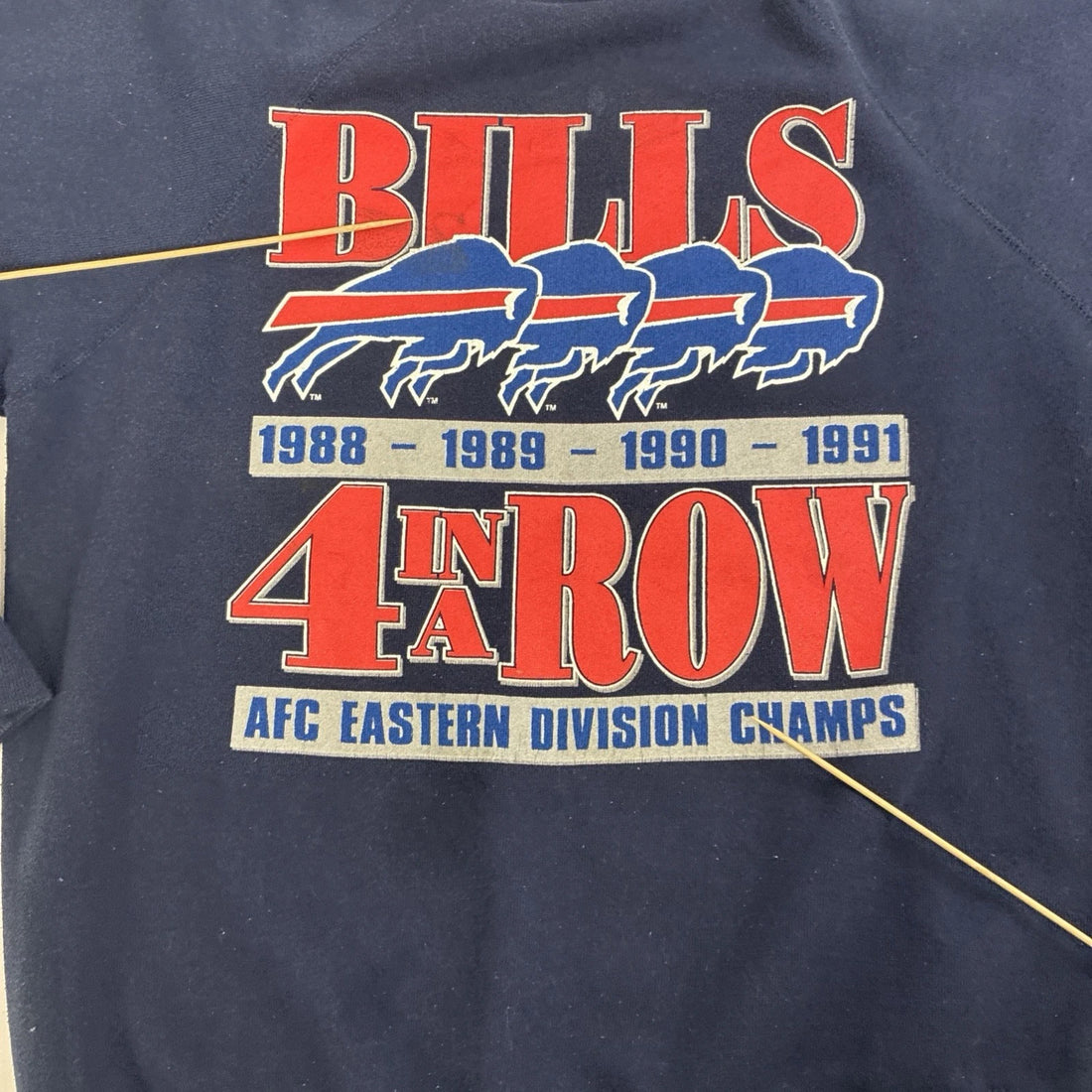 Buffalo Bills 4 In A Row Sweatshirt Crewneck Size Medium Vintage 90s NFL
