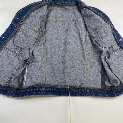 Vintage Lee Denim Vest Jacket Size Large Blue Patch