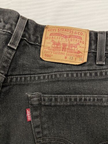 Vintage Levi Strauss & Co 505 Denim Jeans Size 33 X 36 Black 00505-0260
