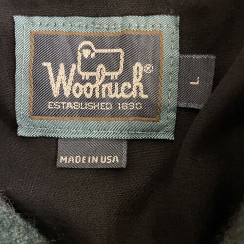 Vintage Woolrich Wool Button Up Shirt Size Large Green