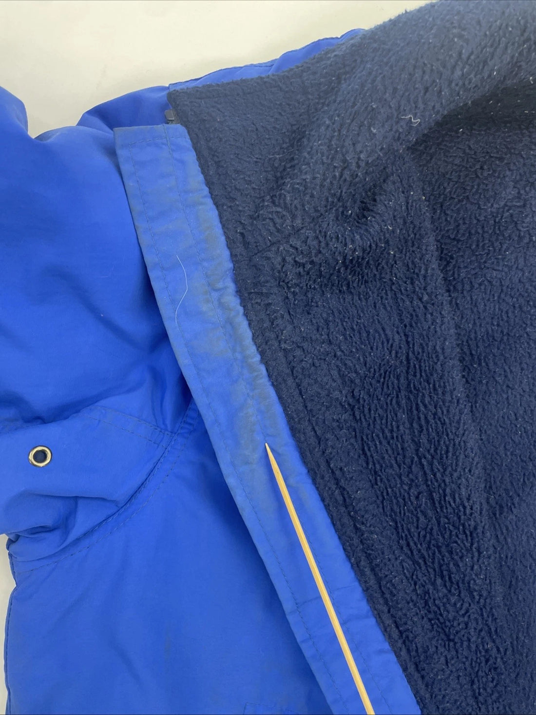 Vintage Eddie Bauer Bomber Jacket Size Large Blue Fleece Lined