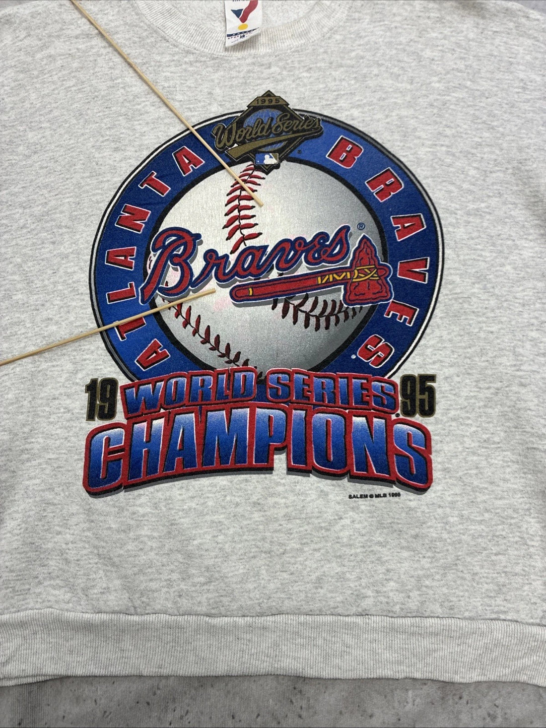 Vintage Atlanta Braves World Series Champs Crewneck Sweatshirt Large 90s MLB