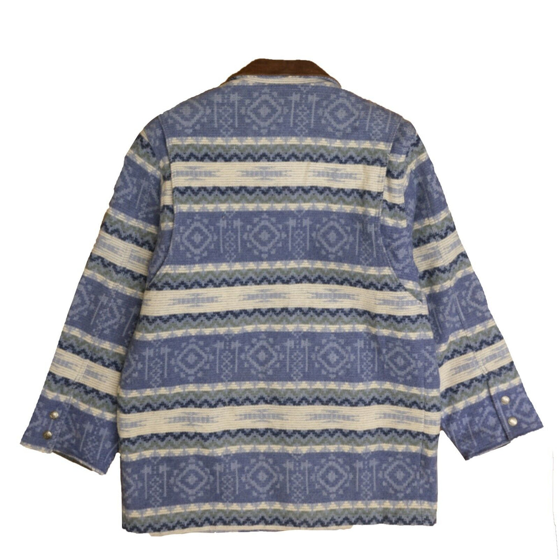 Vintage Woolrich Wool Parka Coat Jacket Size Medium Blue Aztec