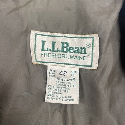 Vintage L.L. Bean Flight Bomber Jacket Size 42 Brown