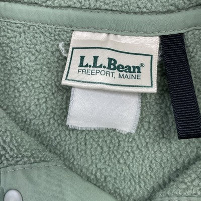 L.L. Bean Snap T Fleece Jacket Size Large Pastel Green