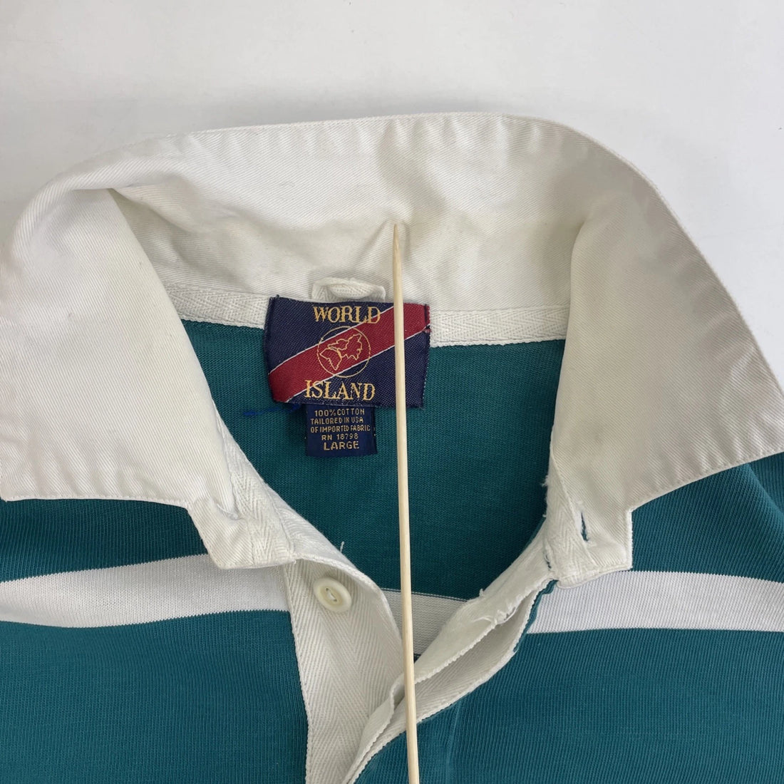 Vintage World Island Rugby Shirt Size Large Striped