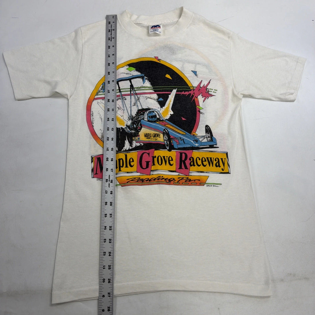 Vintage Maple Grove Raceway Racing T-Shirt Size Medium 80s 90s