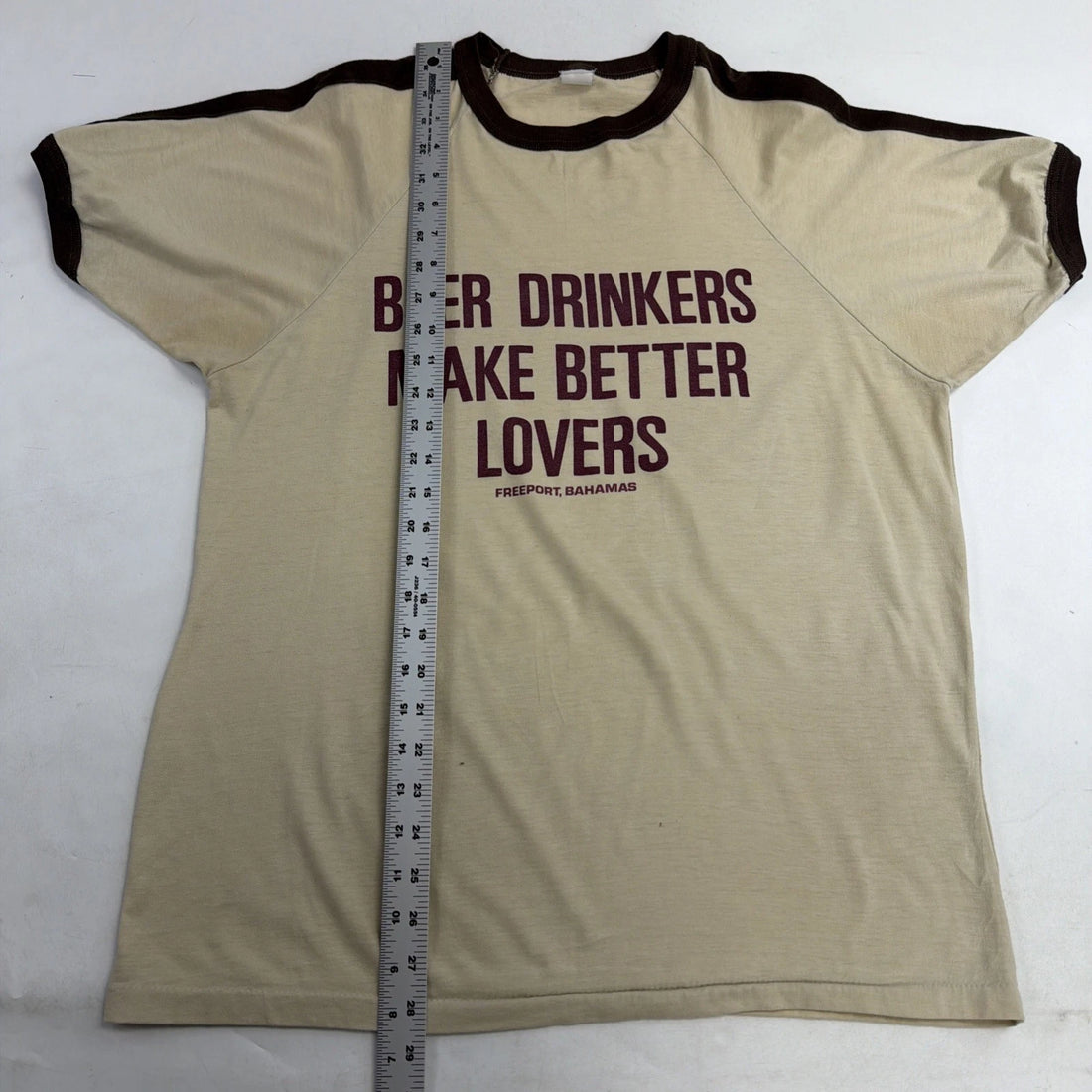 Vintage Beer Drinkers Make Better Lovers Ringer T-Shirt Size XL Parody 80s