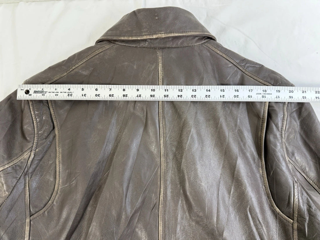Andrew Marc New York Leather Coat Jacket Size XLT Brown