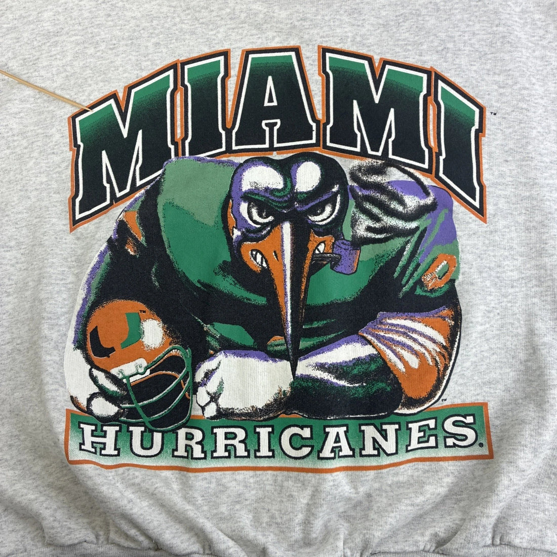 Vintage Miami Hurricanes Football Crewneck Sweatshirt Size XL 90s NCAA