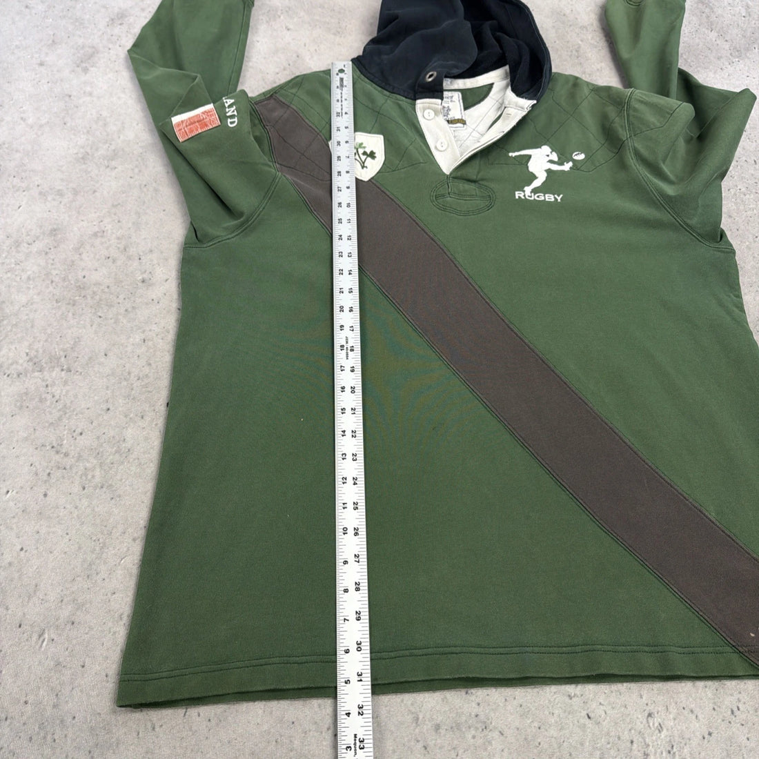 Vintage Ireland Rugby Ralph Lauren Hooded Shirt Size 2XL
