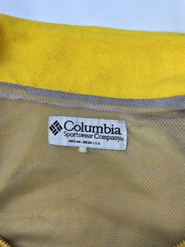 Vintage Columbia Full Zip Fleece Jacket Size Small Yellow