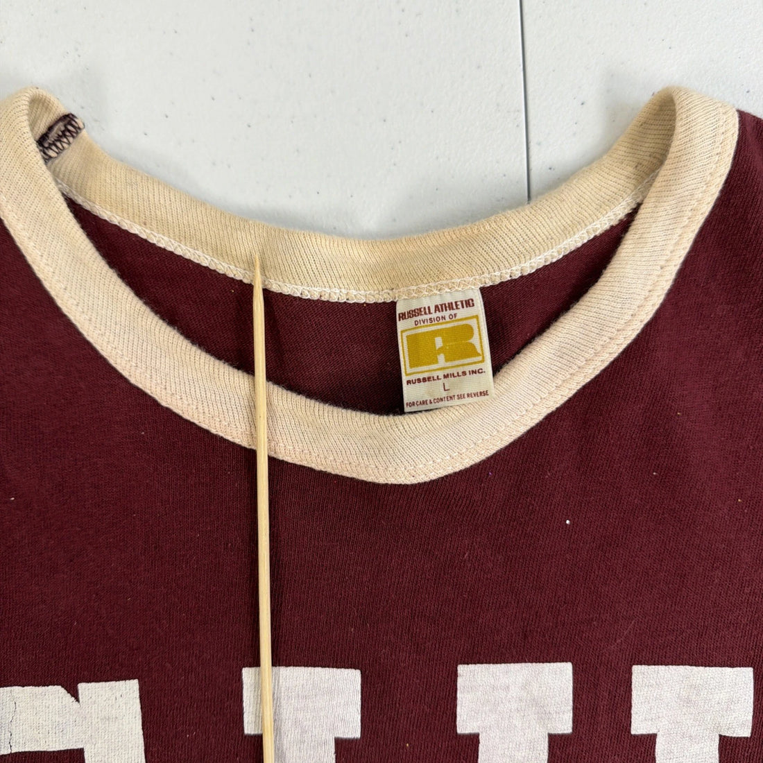 Vintage S.I.U. Russell Athletic Ringer T-Shirt Size XL 70s