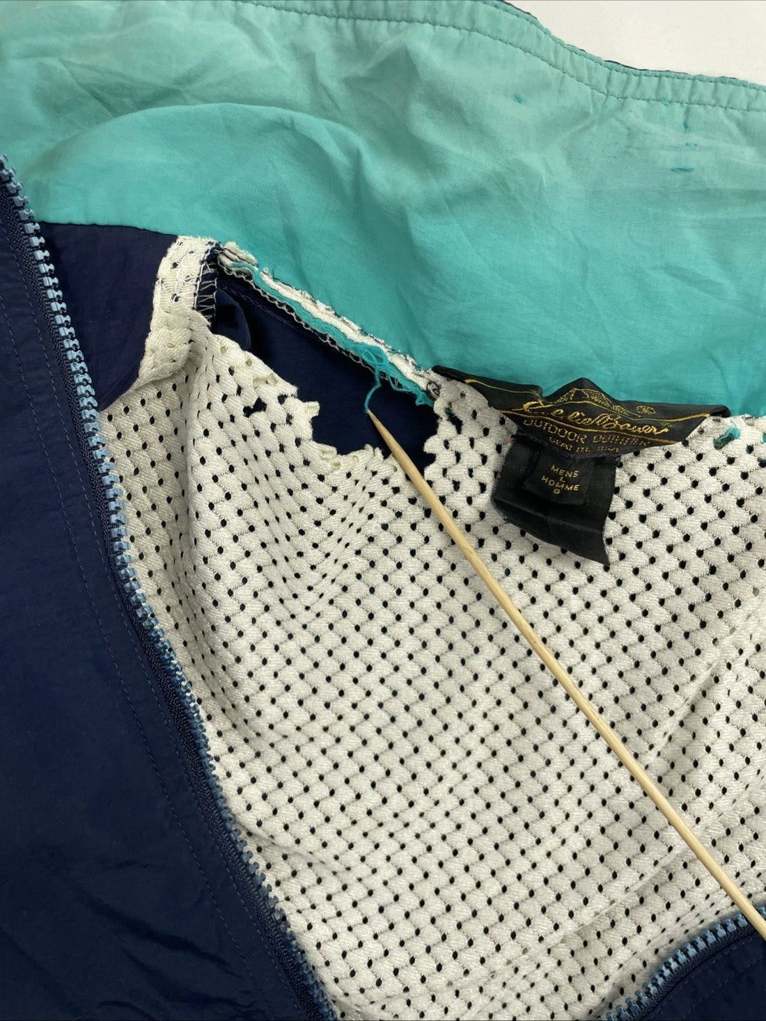 Vintage Eddie Bauer Windbreaker Light Jacket Size Large Blue