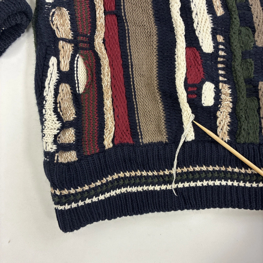Vintage Cotton Traders 3D Knit Crewneck Sweater Size Large