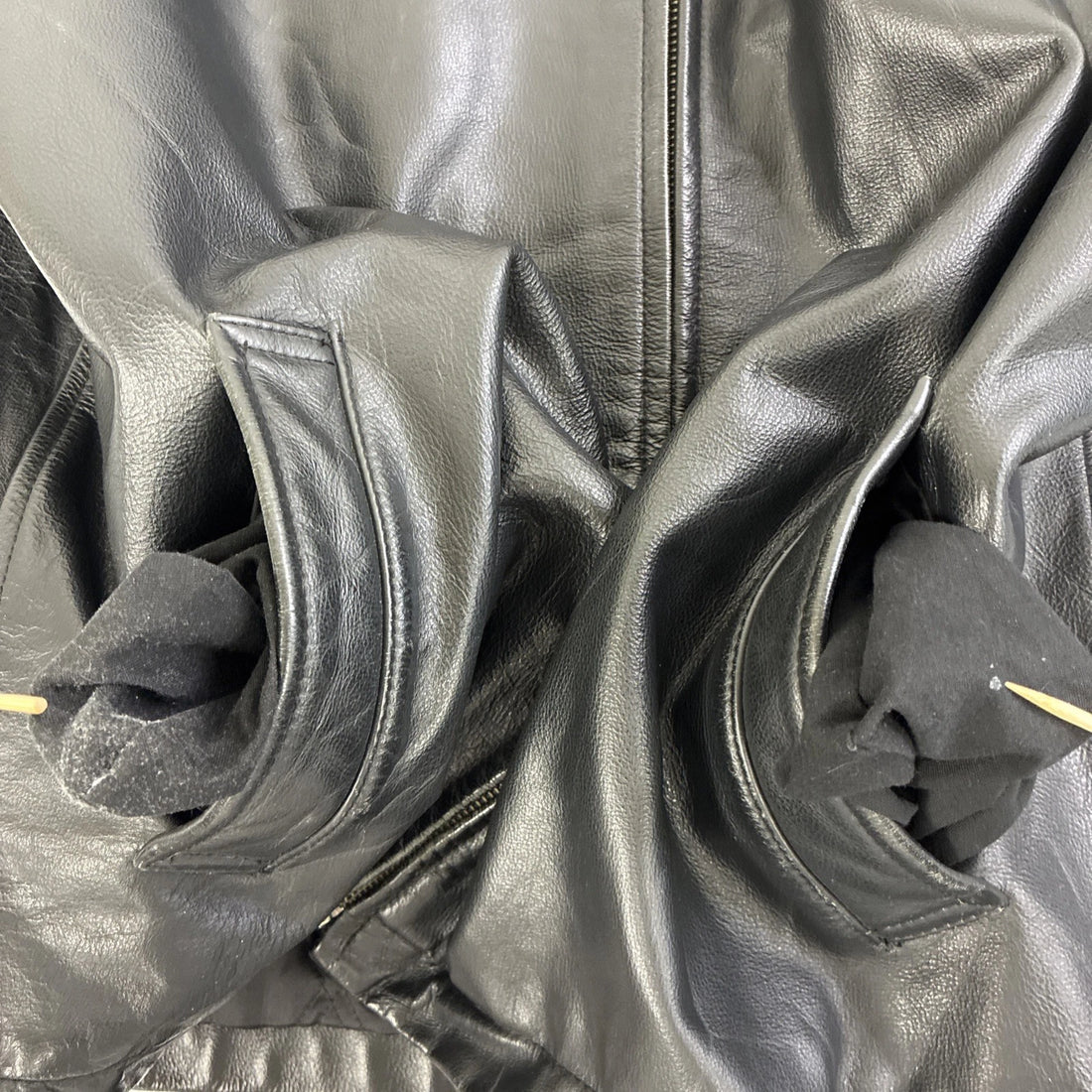 Vintage Gap Leather Coat Jacket Size Large Black