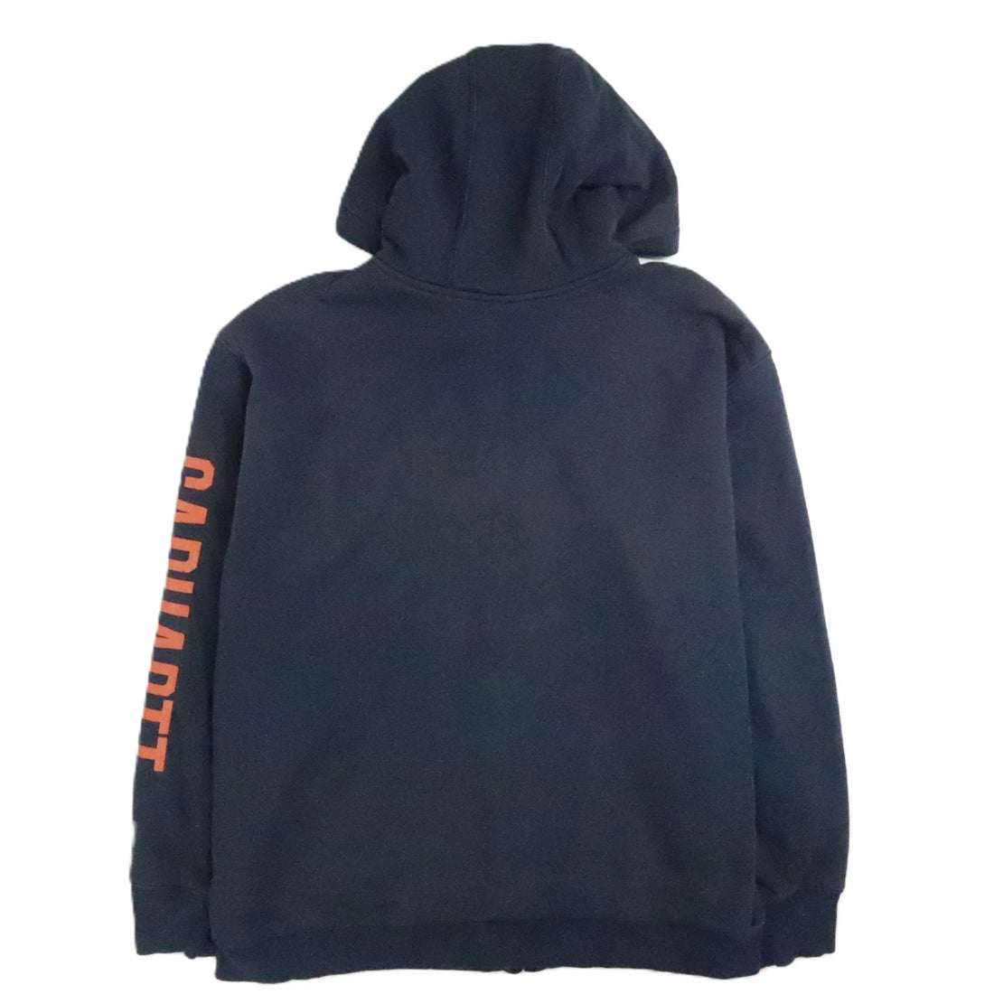Carhartt Full Zip Sweatshirt Hoodie Size XL Blue Thermal Lined Spell Out