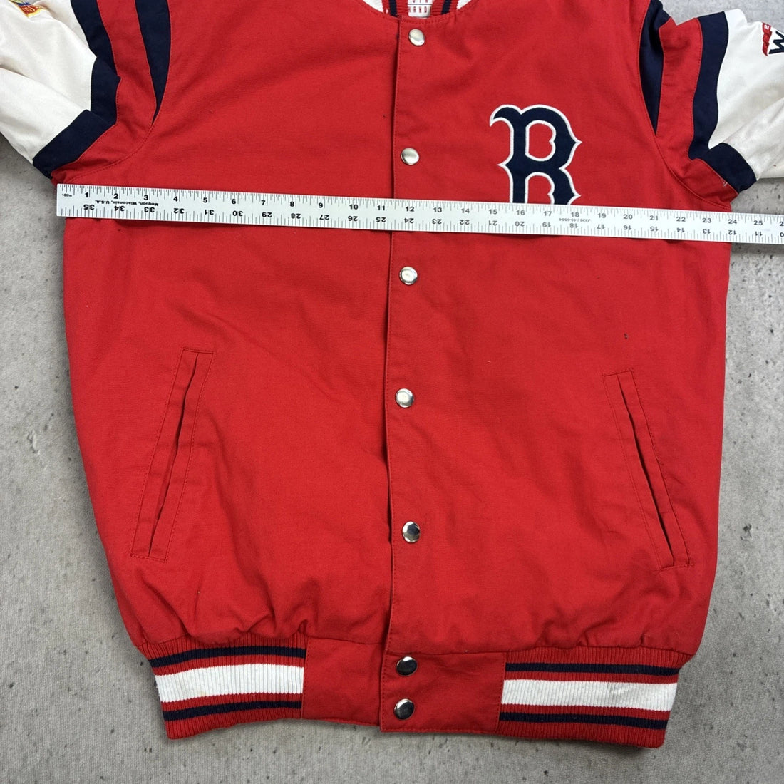 Boston Red Sox 9x World Series Champs Patch Varsity Jacket Size Medium MLB