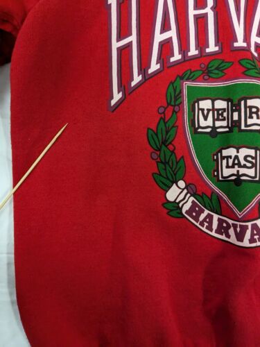 Vintage Harvard Crimson Crest Sweatshirt Crewneck Size Large Red 90s NCAA