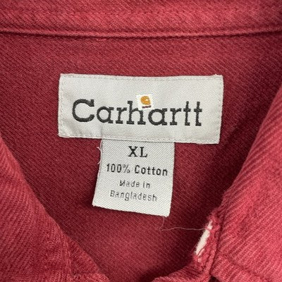 Carhartt Button Up Shirt Size XL Red