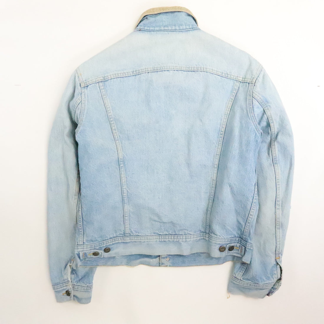 Vintage Lee Denim Trucker Jacket Size 44 Large Blanket Lined