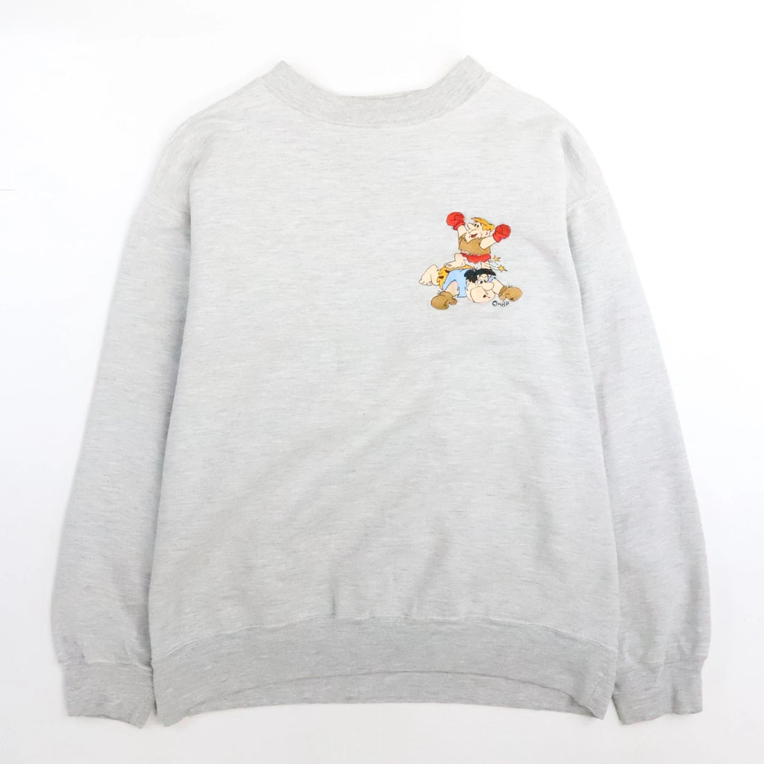 Vintage The Flintstones Boxing Crewneck Sweatshirt Size Large Cartoon Promo