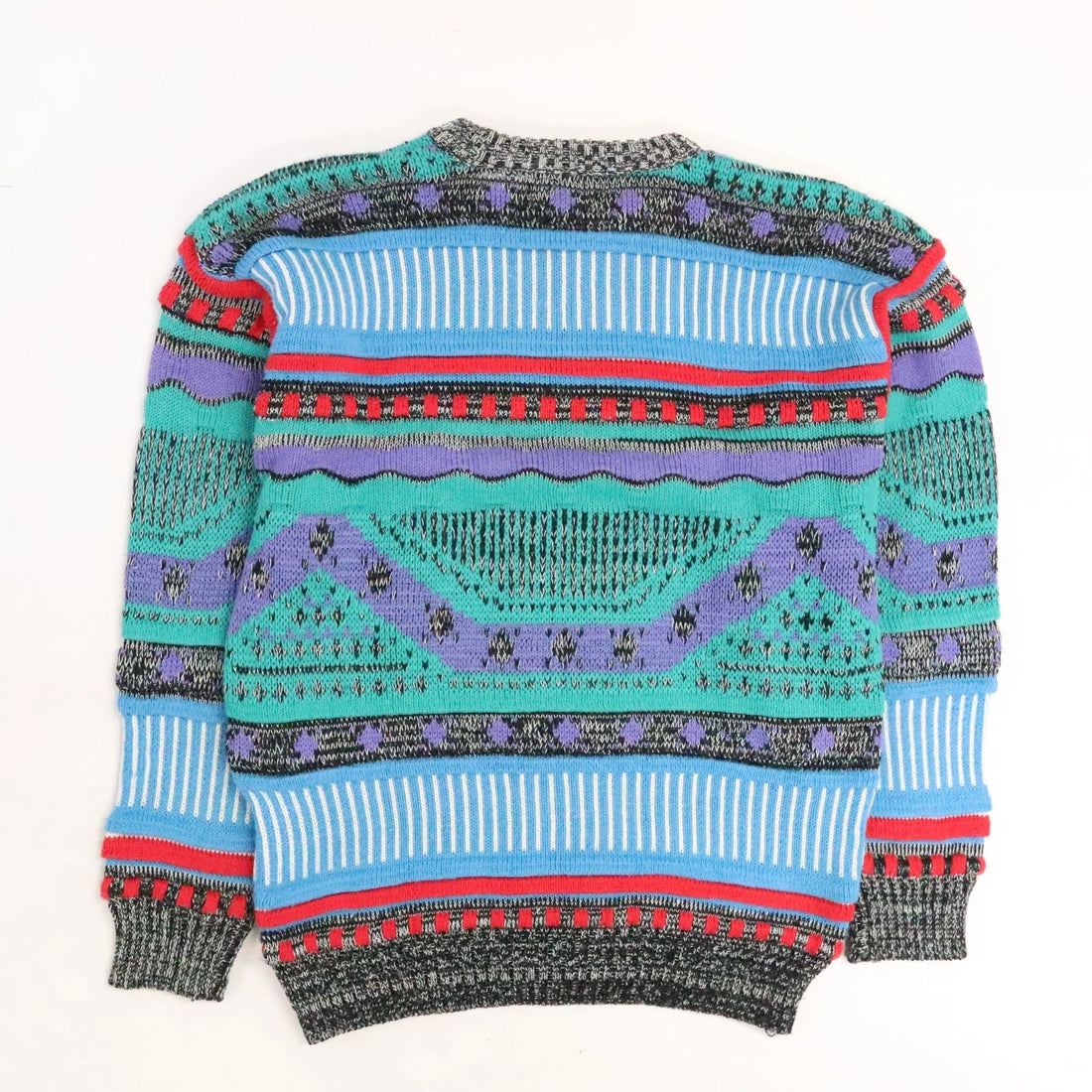 Vintage Saturdays 3D Knit Crewneck Sweater Size Large