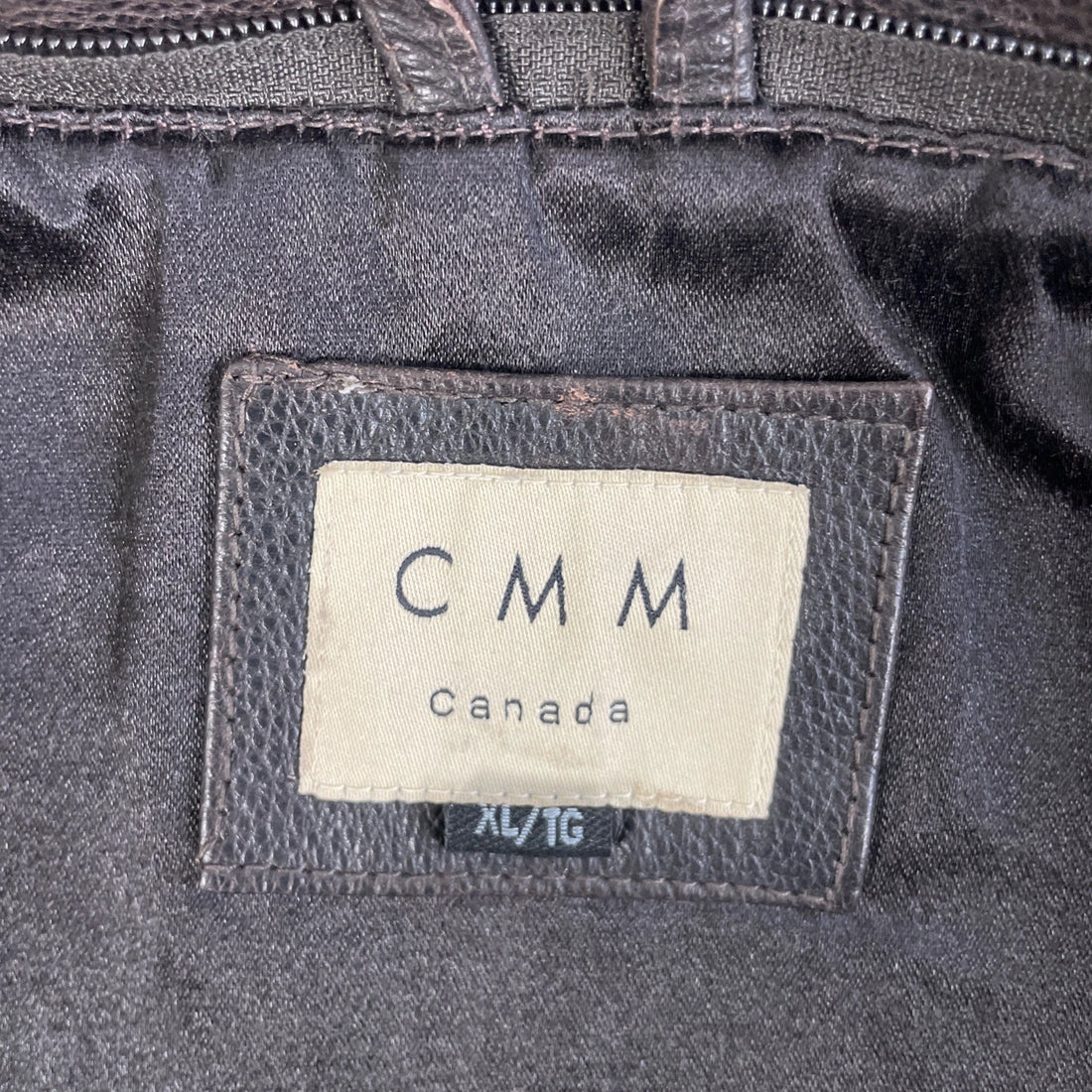 CMM Canada Leather Motorcycle Jacket Size XL Brown