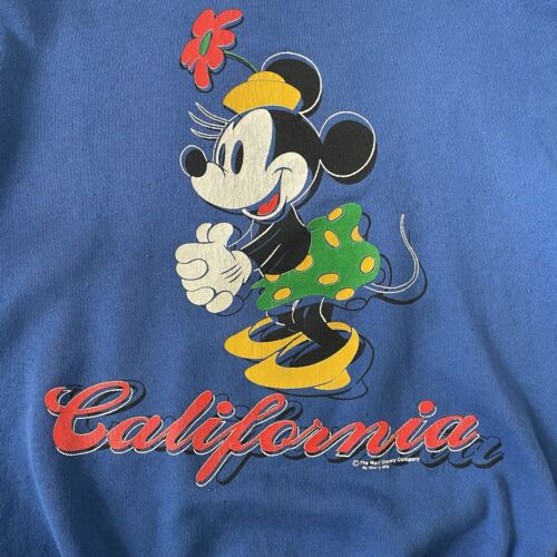 Vintage Minnie Mouse California Crewneck Sweatshirt Medium Double Sided