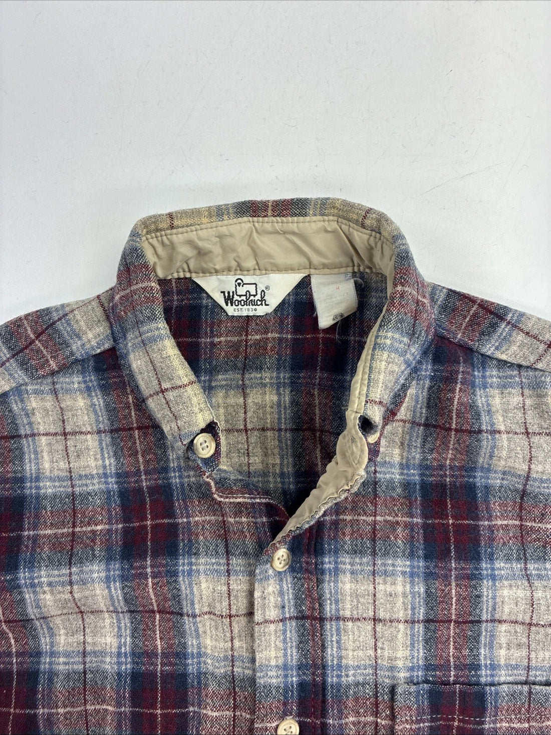 Vintage Woolrich Wool Button Up Shirt Size Medium 80s