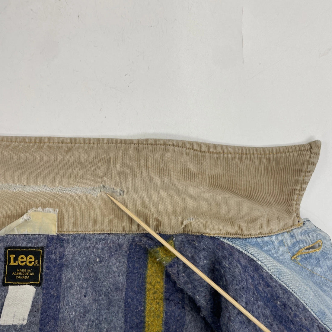Vintage Lee Blanket Lined Denim Trucker Jacket Size 44 L