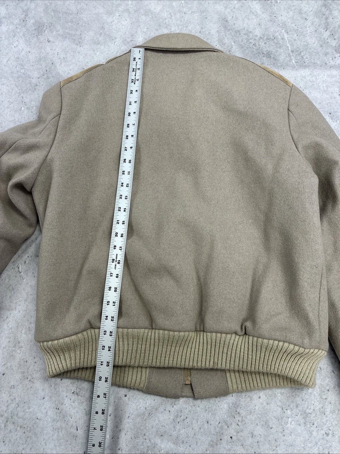 Vintage Sherpa Lined Wool Bomber Jacket Size Large