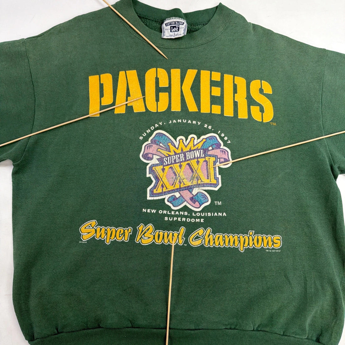 Vintage Green Bay Packers Super Bowl XXXI Champions Sweatshirt Large 90s NFL