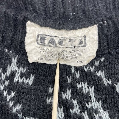 Vintage Abstract Crewneck Sweater Size Large Black White