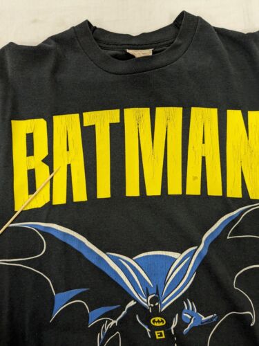 Vintage Batman DC Comics T-Shirt Size Large Black 1989 80s