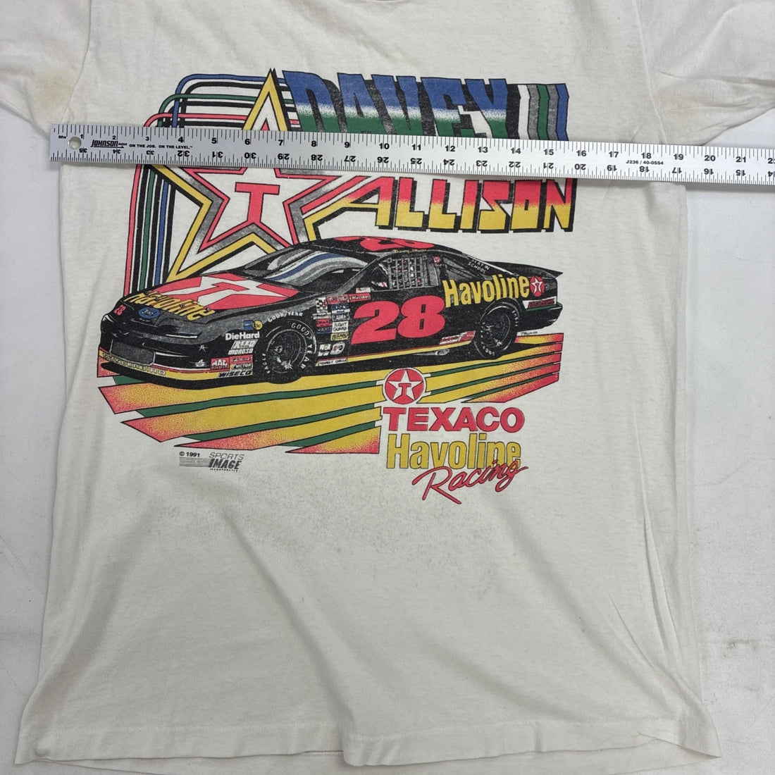 Vintage Davey Allison Texaco Havoline Racing T-Shirt Size Medium 1991 90s