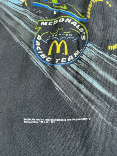 Vintage Batman Forever Bill Elliot McDonalds DC Comics Racing T-Shirt XL 1995