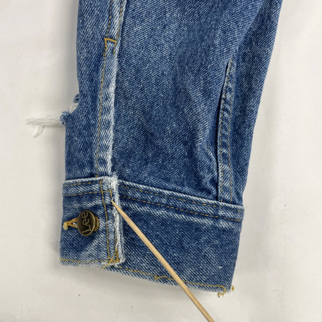 Lone Star Cafe Lee Denim Trucker Jacket Size Medium Distressed