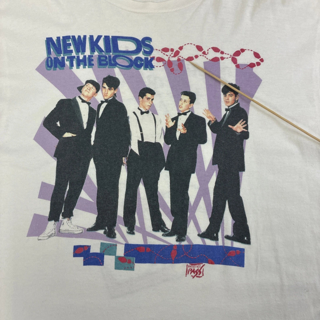 Vintage New Kids On The Block Backstage Pass T-Shirt Size XL