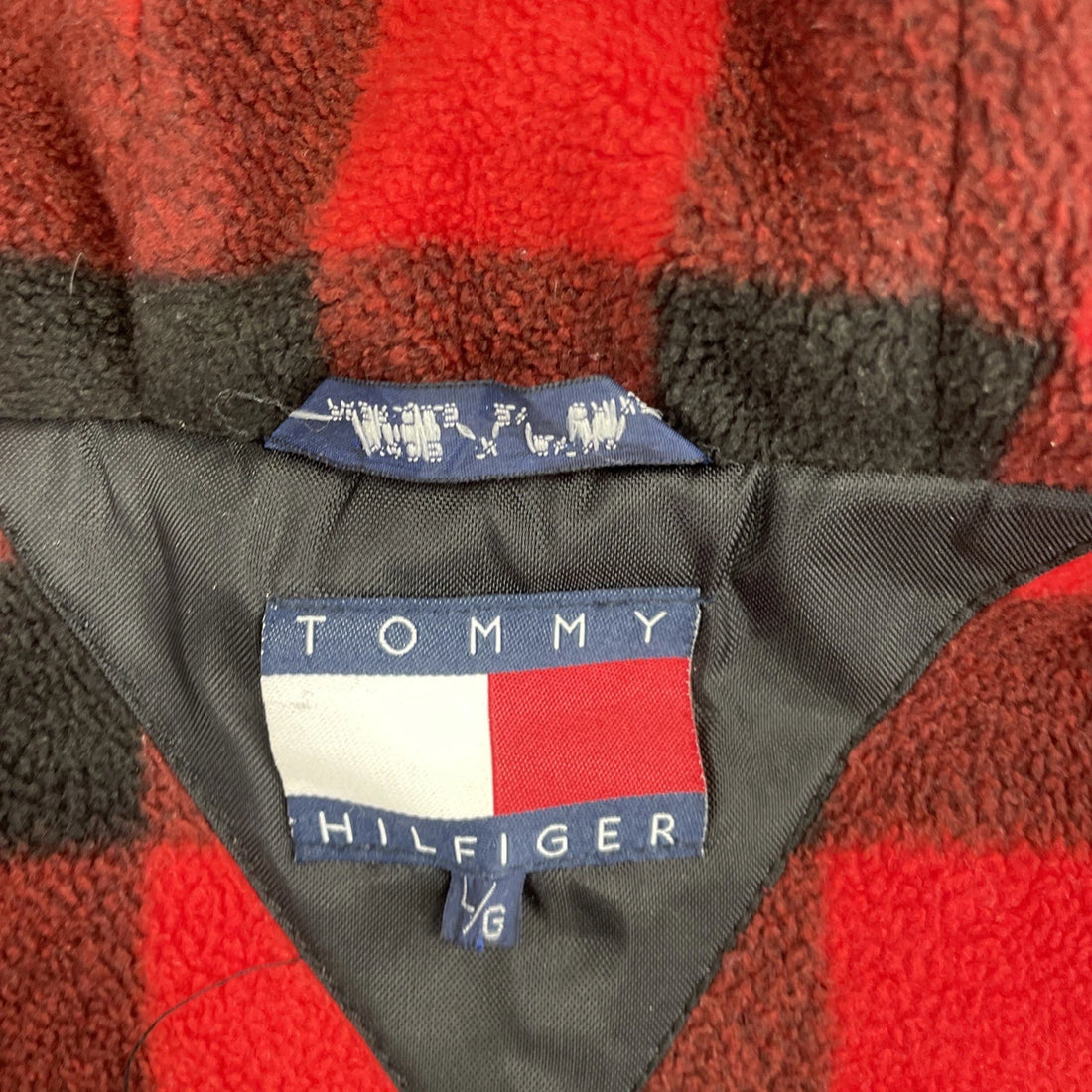 Vintage Tommy Hilfiger Fleece Lined Jacket Size Large Red