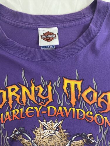 Harley Davidson Motorcycles Horny Toad T-Shirt Size XL Purple 2006