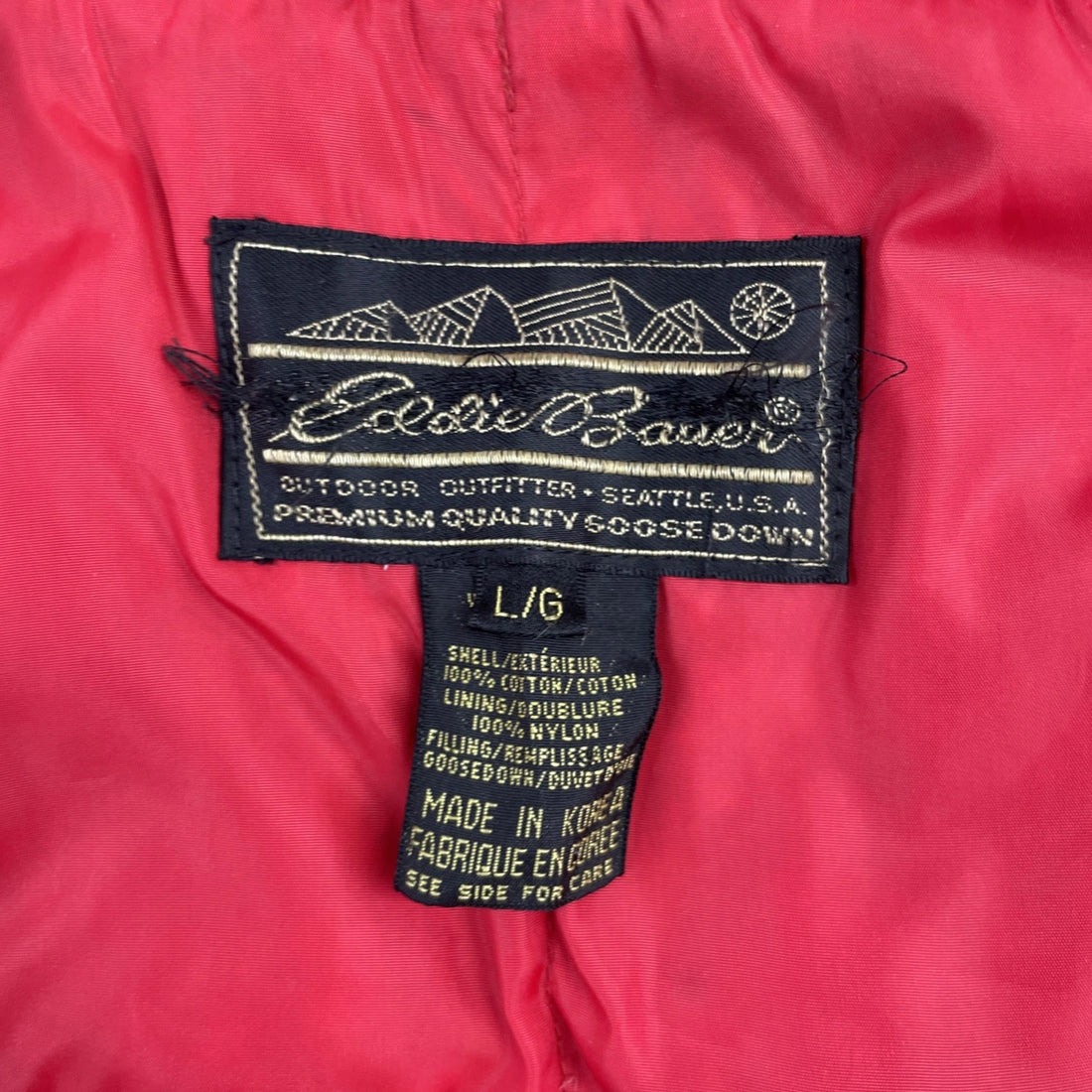 Vintage Eddie Bauer Barn Coat Chore Parka Work Jacket Large Red Insulated