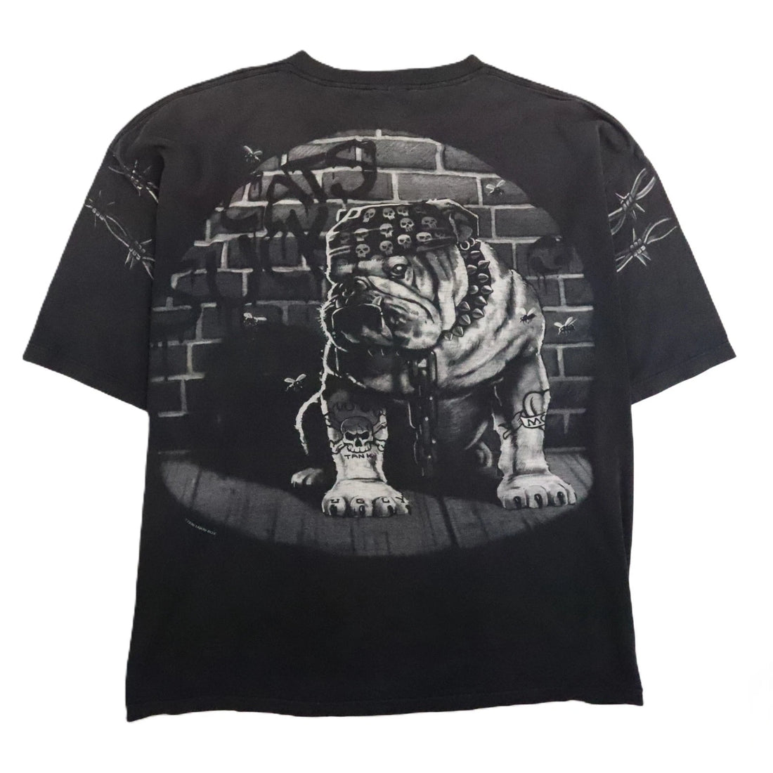 Vintage Bull Dog Liquid Blue T-Shirt Size 4XL